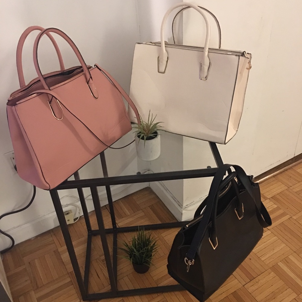 H n M set of three pastel large purses